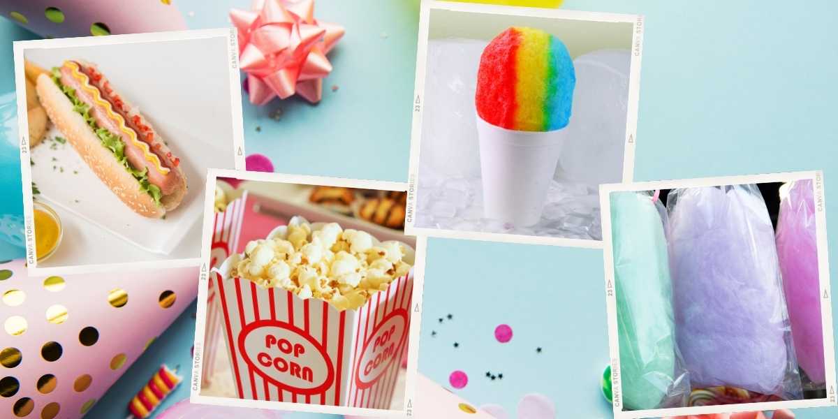 Rental of cotton candy machine, hot dog, popcorn, snow cones